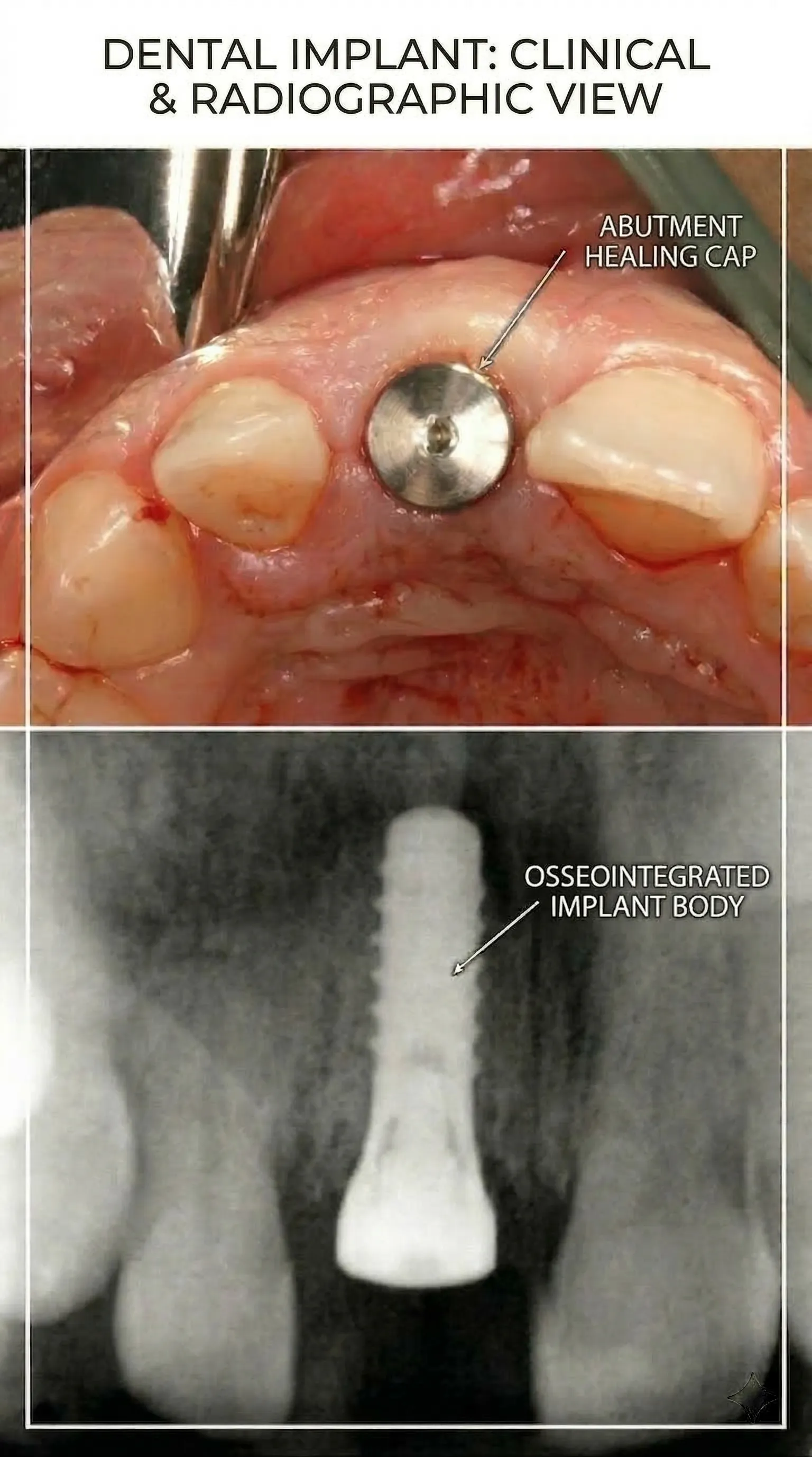 implant placed in the mouth for restoration of a missing tooth